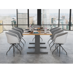Krzesła Oslo ( 10 szt) Stół konferencyjny 240x100cm BOSTON K10 na 10 osób